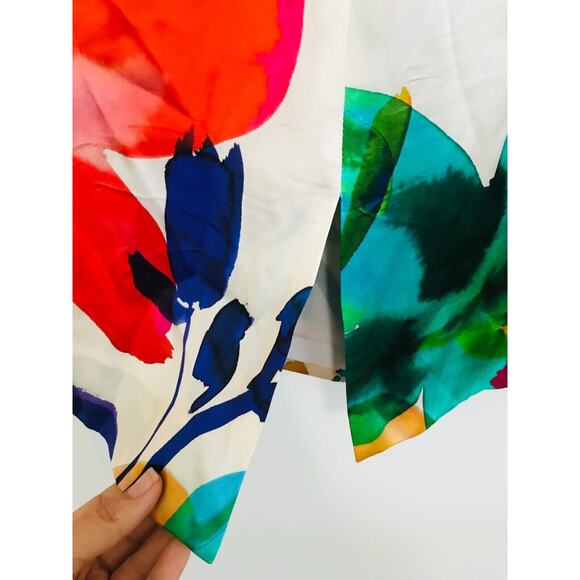 Carlisle Women's Size 6 Silk Dress Colorful Floral Print Lined Zip Cap Sleeve - Picture 4 of 16